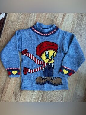 Warner Bros Looney Toons Tweety Bird Sweater Vintage Small